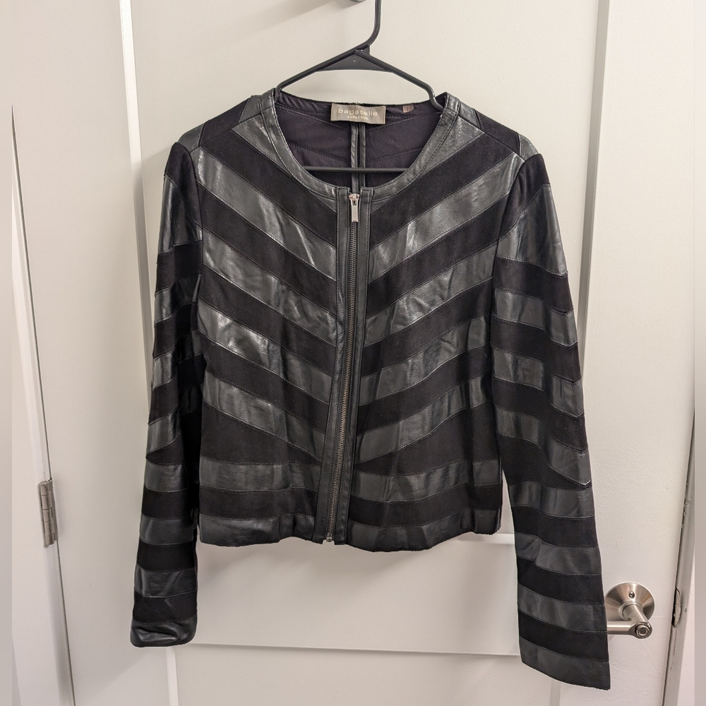 Bagatelle Striped Leather Jacket